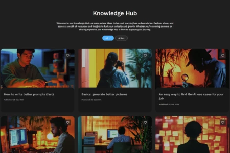 Overview of the articles about the EU AI Act in the knowledge hub in the GenAIxy