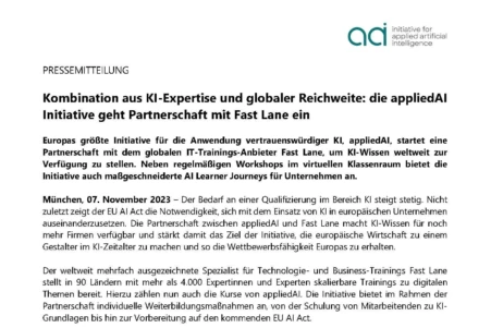 PM applied AI und Fast Lane gehen Partnerschaft ein Seite 1