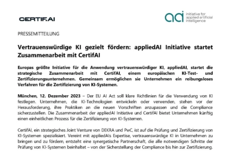 PM applied AI Initiative startet Zusammenarbeit mit Certif AI Seite 1