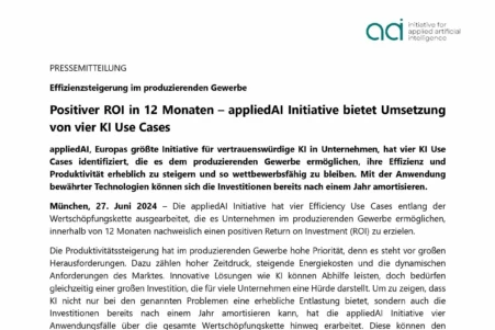 PM Positiver ROI in 12 Monaten applied AI Initiative bietet Umsetzung von vier KI Use Cases 1 bilder 0